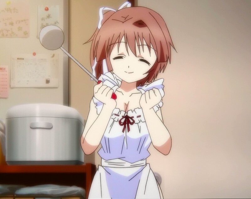 anime girl in kitchen