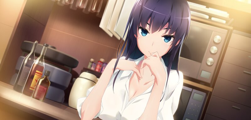 anime girl in kitchen