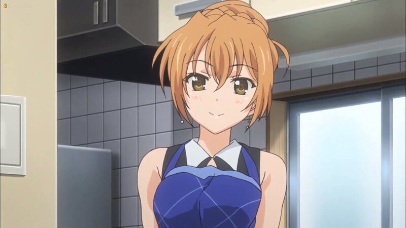 Anime Girl in Kitchen — Blue, Calm