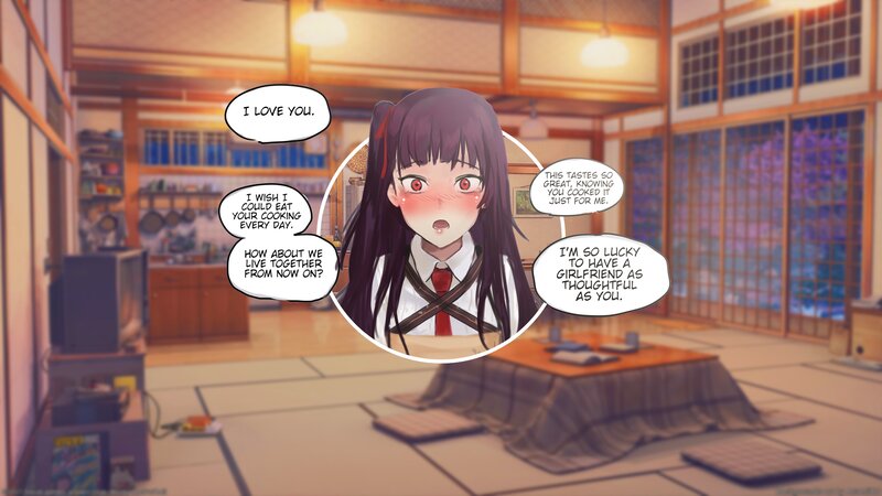 Anime Girl in Kitchen — Brown, Intimate