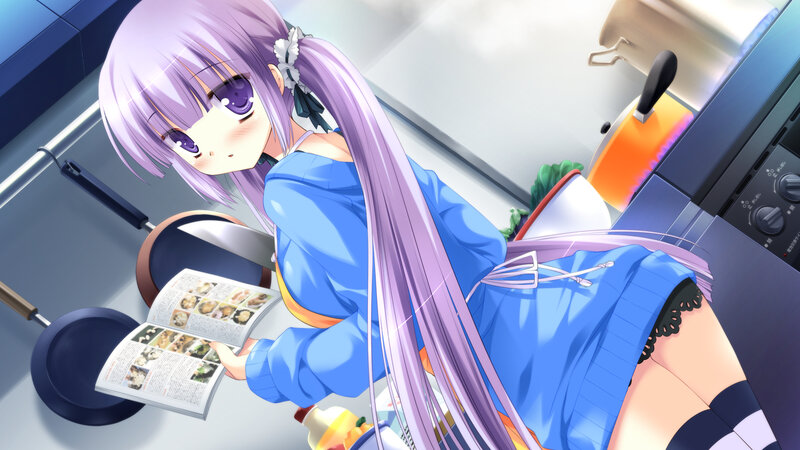 Anime Girl in Kitchen — Purple