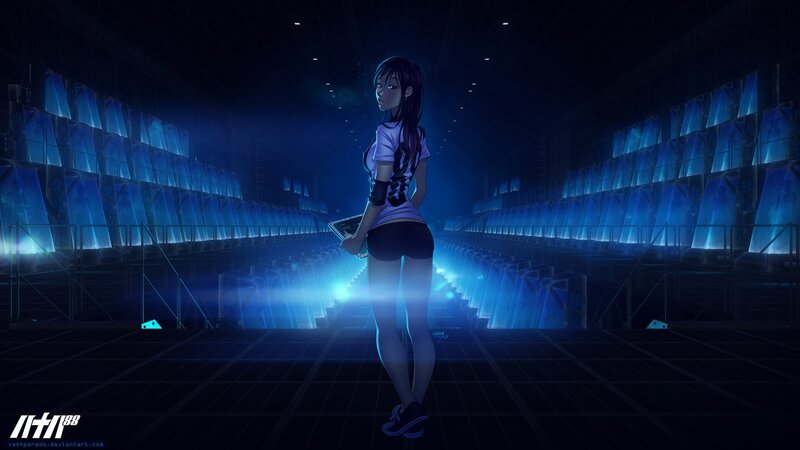 Anime Girl in Lab — Blue