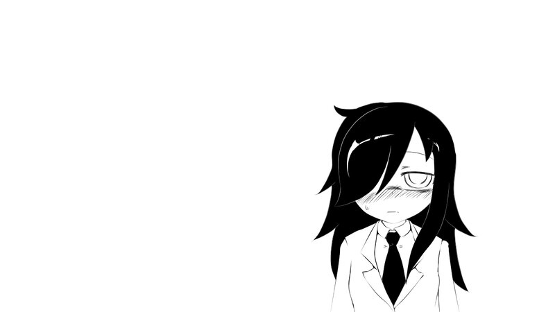 Anime Girl in Lab Coat — Black
