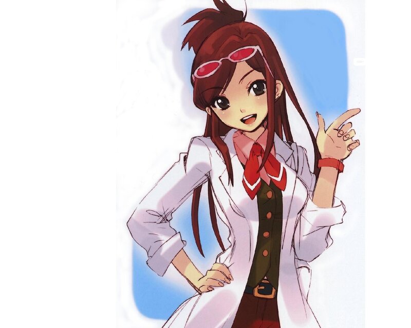 Anime Girl in Lab Coat — White