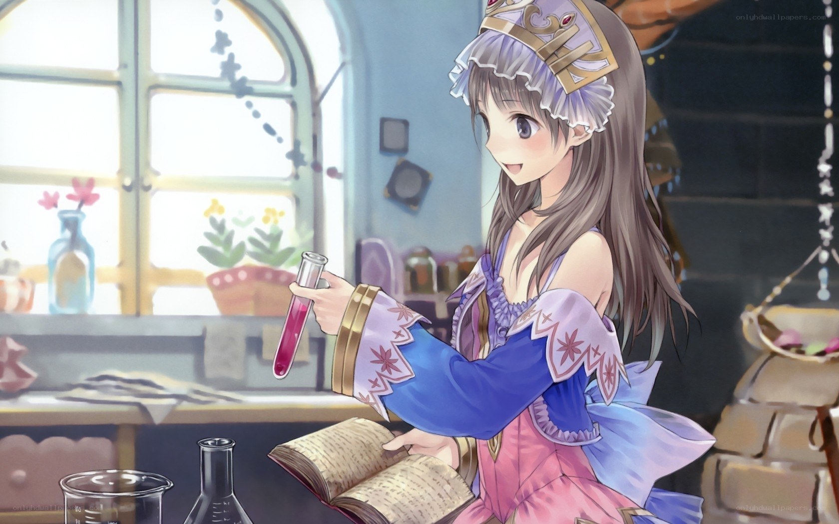 anime girl in lab