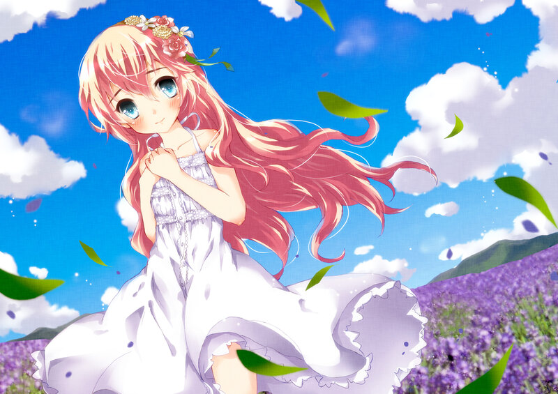 Anime Girl in Lavender Field — Blue