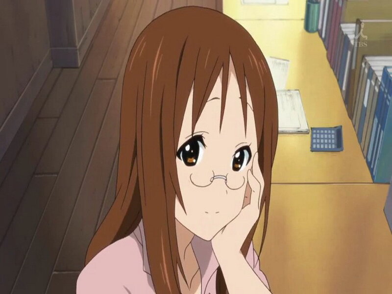 anime girl in library