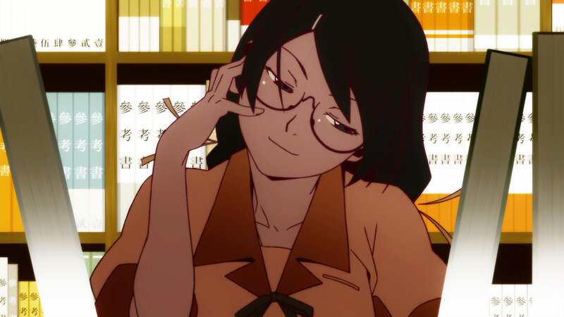 Anime Girl in Library — Brown, Calm