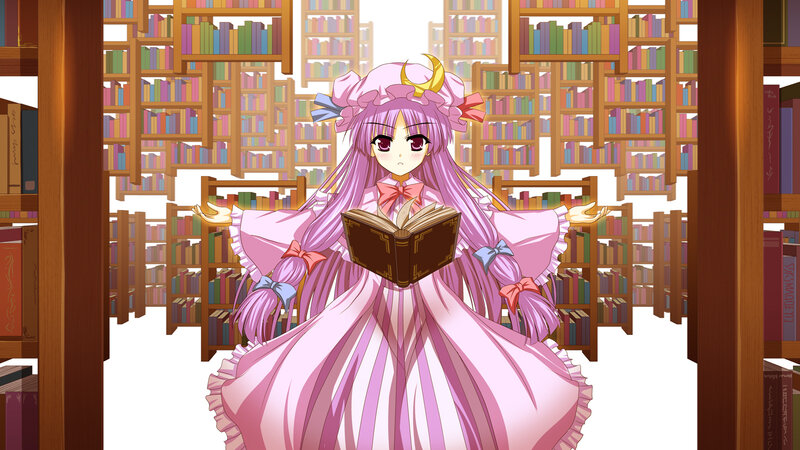 Anime Girl in Library — Pink
