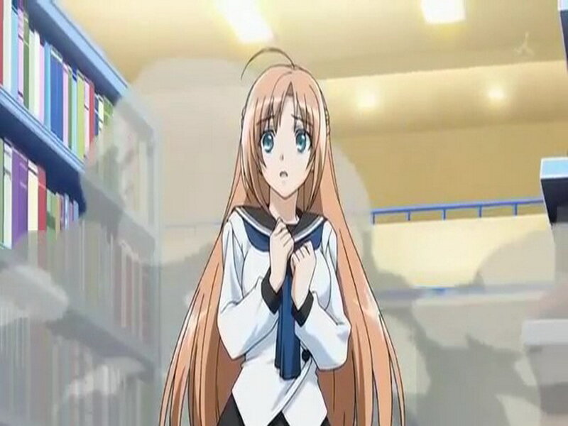 Anime Girl in Library — White