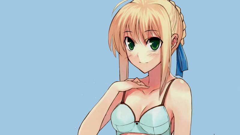 anime girl in light blue top