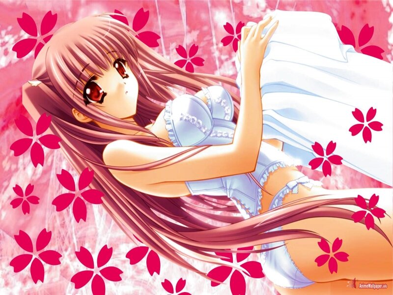 Anime Girl in Lingerie — Pink, Dreamy, Spring