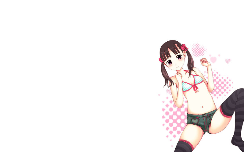 Anime Girl in Lingerie — Pink, Playful, Heart Pattern