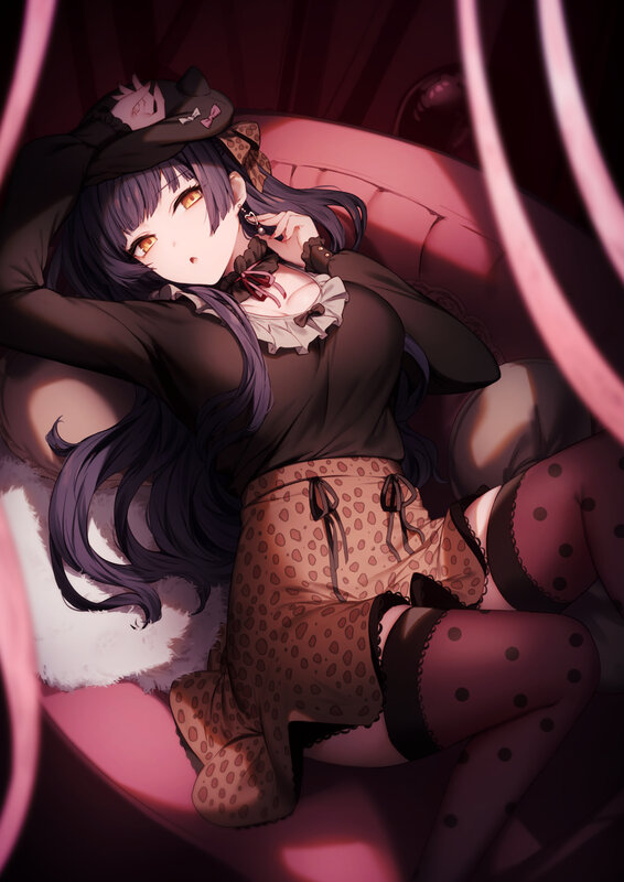 Anime Girl in Lingerie — Purple, Seductive