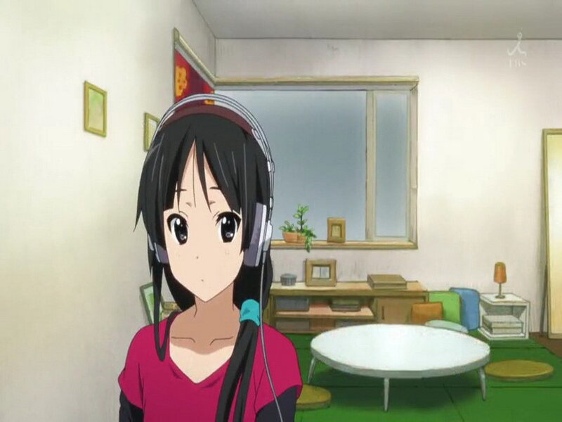 anime girl in living room