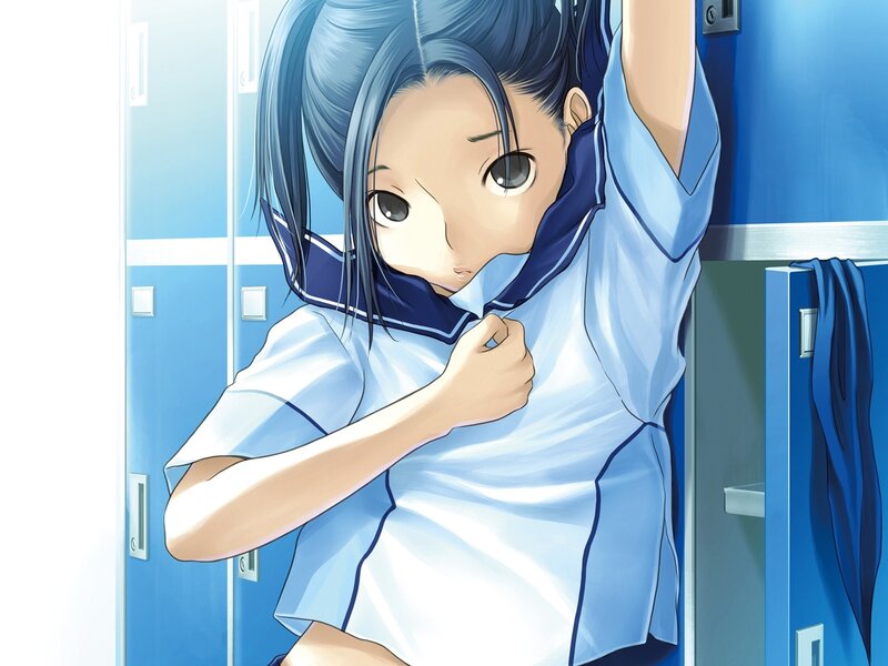 anime girl in locker room