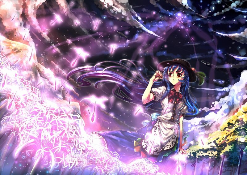 anime girl in magical field