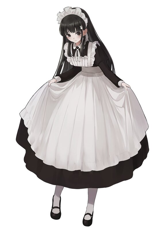 Anime Girl in Maid Dress — Black