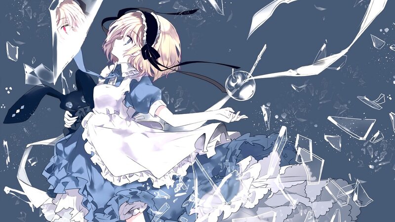 Anime Girl in Maid Dress — Blue