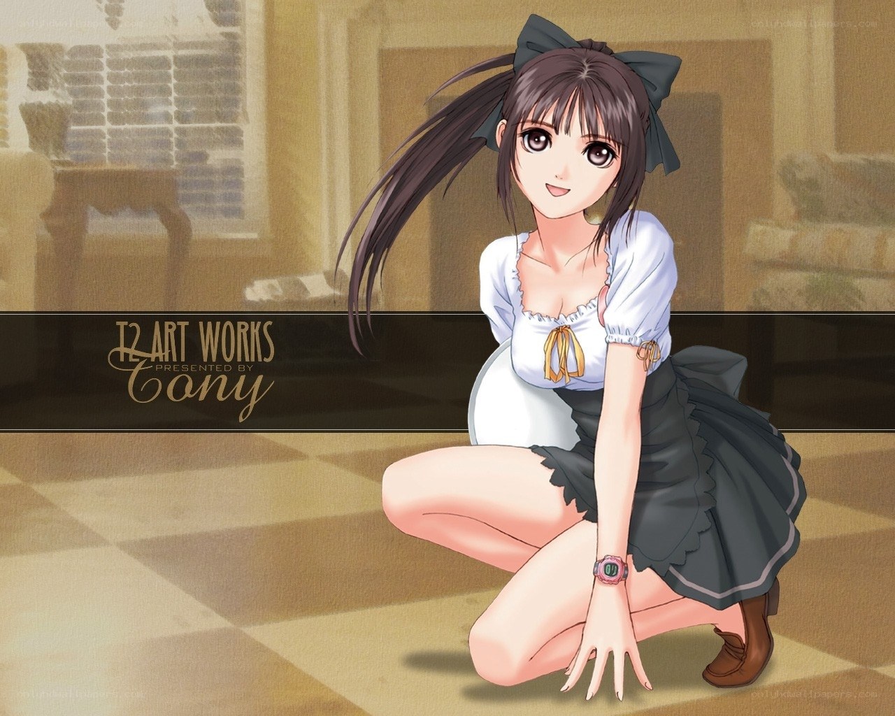 anime girl in maid outfit
