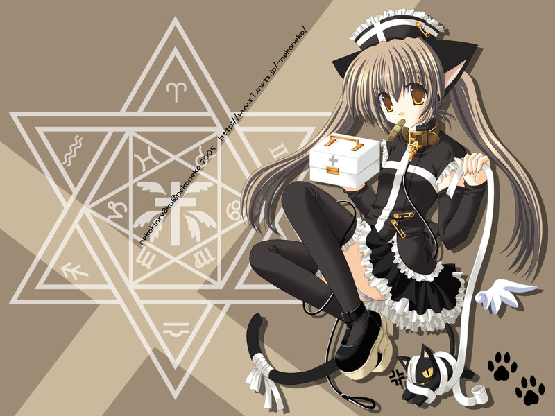 Anime Girl in Maid Outfit — Black, Calm
