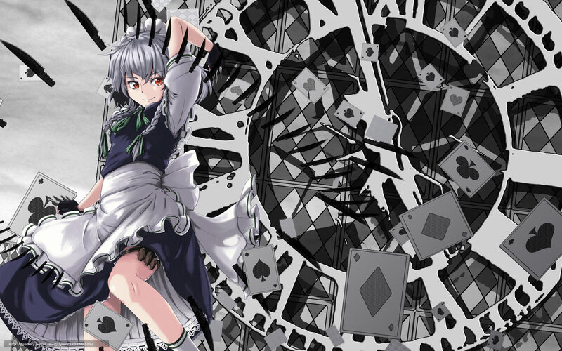Anime Girl in Maid Outfit — Black, Chaotic
