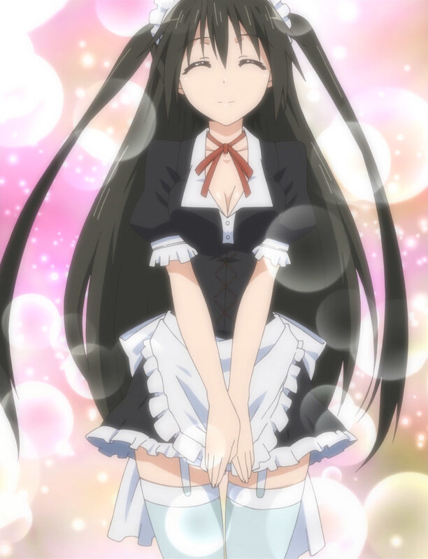 Anime Girl in Maid Outfit — Black, Dreamy