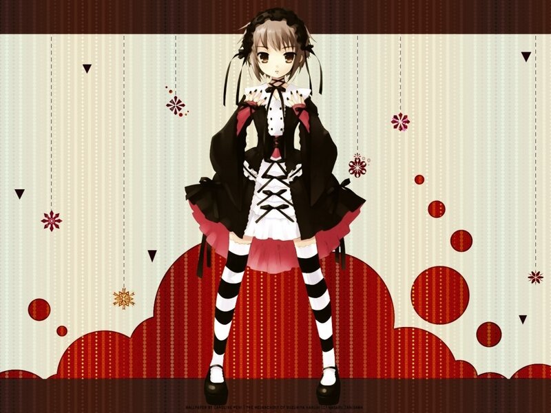 Anime Girl in Maid Outfit — Black, Festive