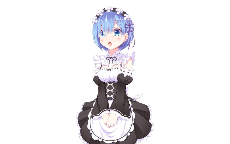 Anime Girl in Maid Outfit — Black, Innocent