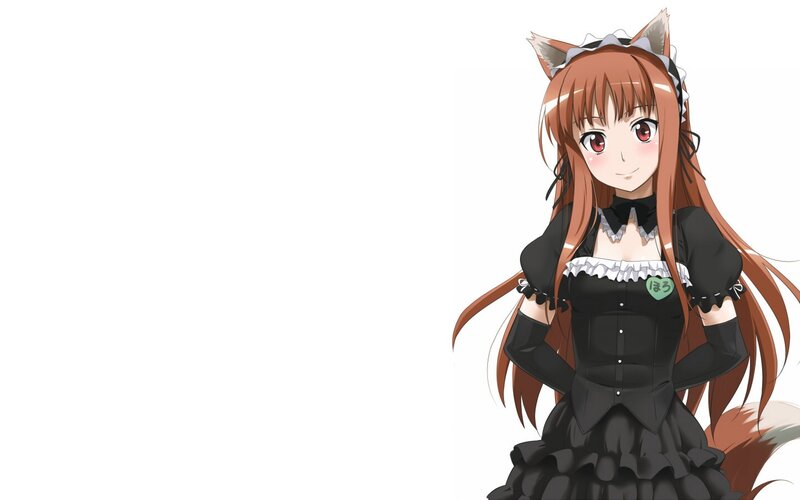 Anime Girl in Maid Outfit — Black, Neutral, Fox Ears