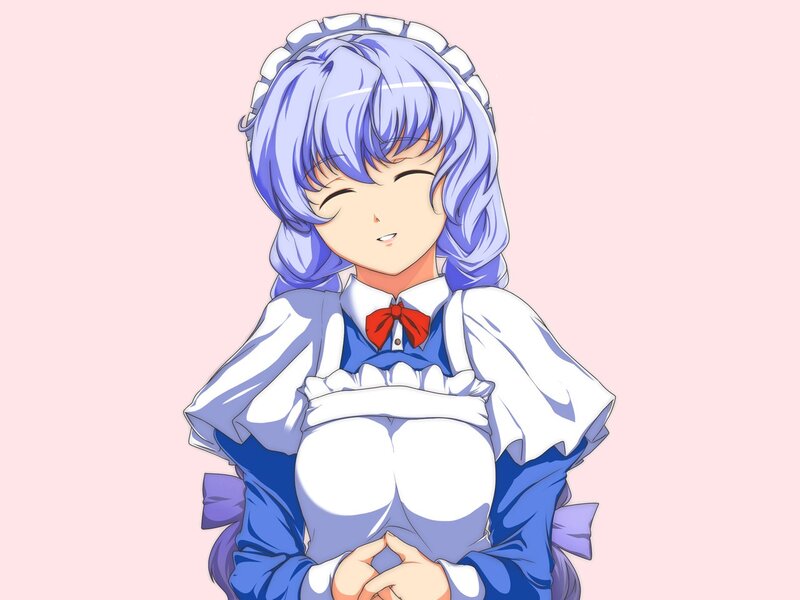 Anime Girl in Maid Outfit — Blue, Calm, Maid Outfit, Blue Hair