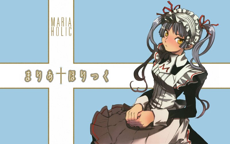 Anime Girl in Maid Outfit — Blue, Calm
