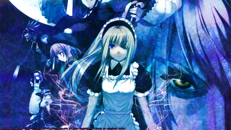 Anime Girl in Maid Outfit — Blue, Dramatic