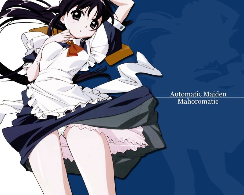 Anime Girl in Maid Outfit — Blue, Dynamic, Maid Uniform