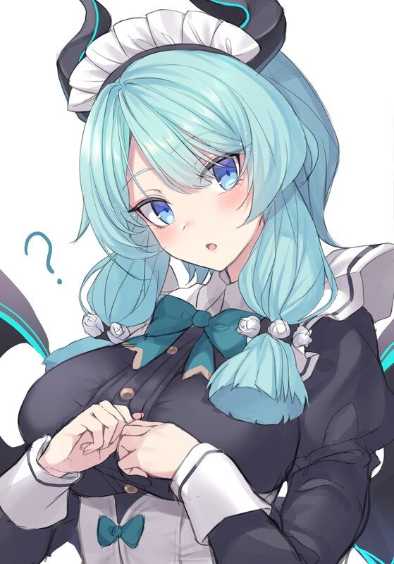 Anime Girl in Maid Outfit — Blue, Innocent