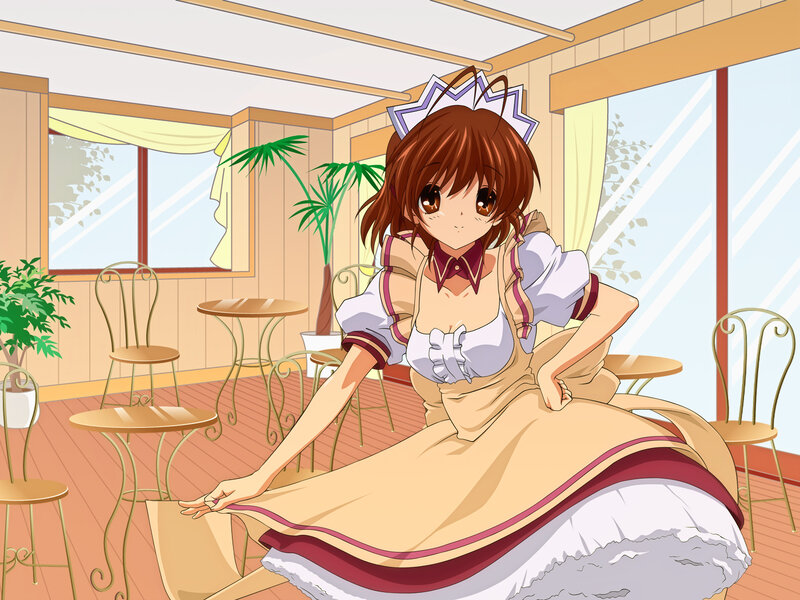 Anime Girl in Maid Outfit — Brown, Calm