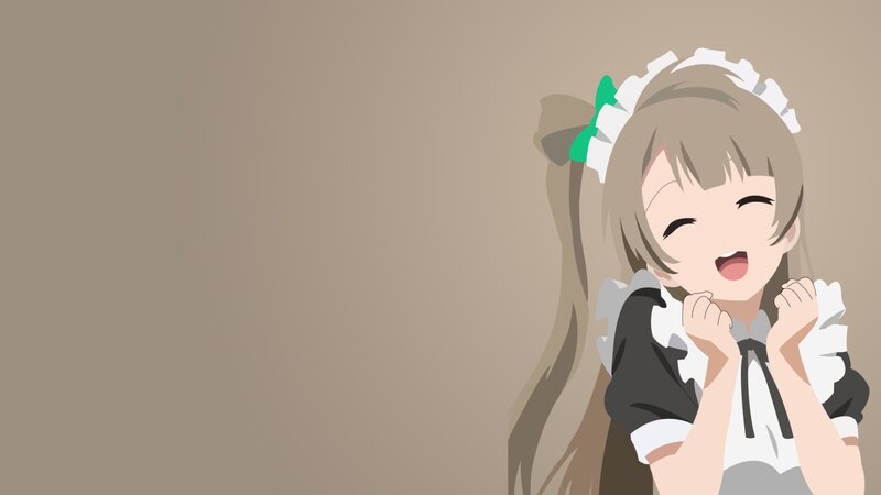 Anime Girl in Maid Outfit — Brown, Happy