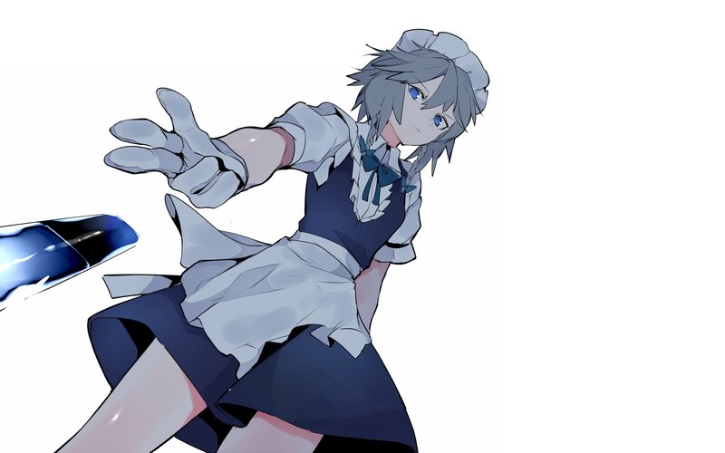 Anime Girl in Maid Outfit — Gray, Dynamic