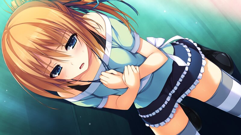 Anime Girl in Maid Outfit — Green, Dramatic