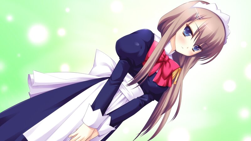 Anime Girl in Maid Outfit — Green, Dreamy
