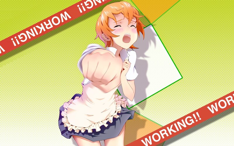 Anime Girl in Maid Outfit — Green, Energetic