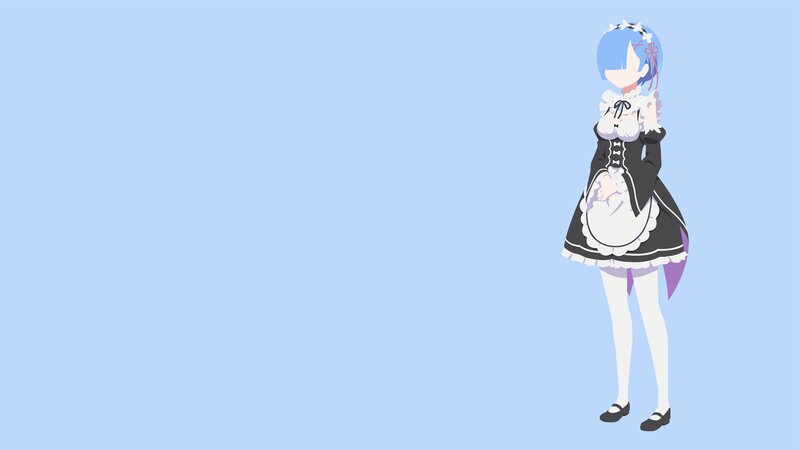 Anime Girl in Maid Outfit — Light Blue, Calm
