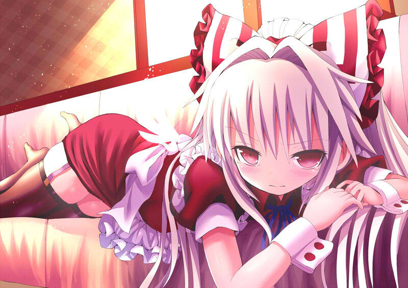 Anime Girl in Maid Outfit — Pink, Calm, Afternoon