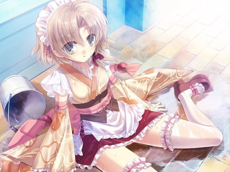 Anime Girl in Maid Outfit — Pink, Calm