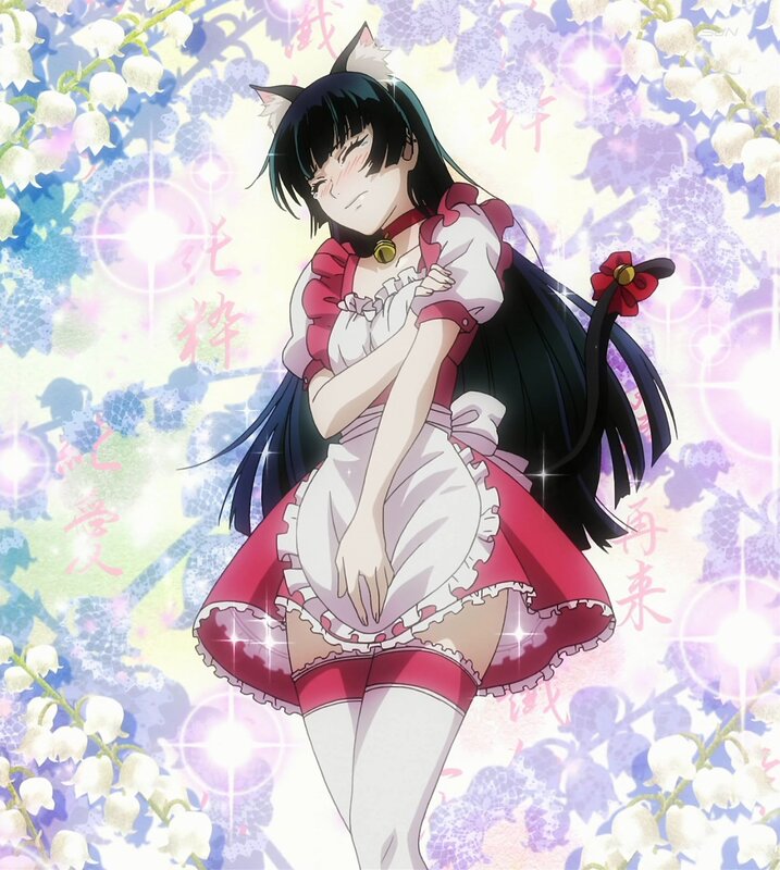 Anime Girl in Maid Outfit — Pink, Dreamy, Cat Ears