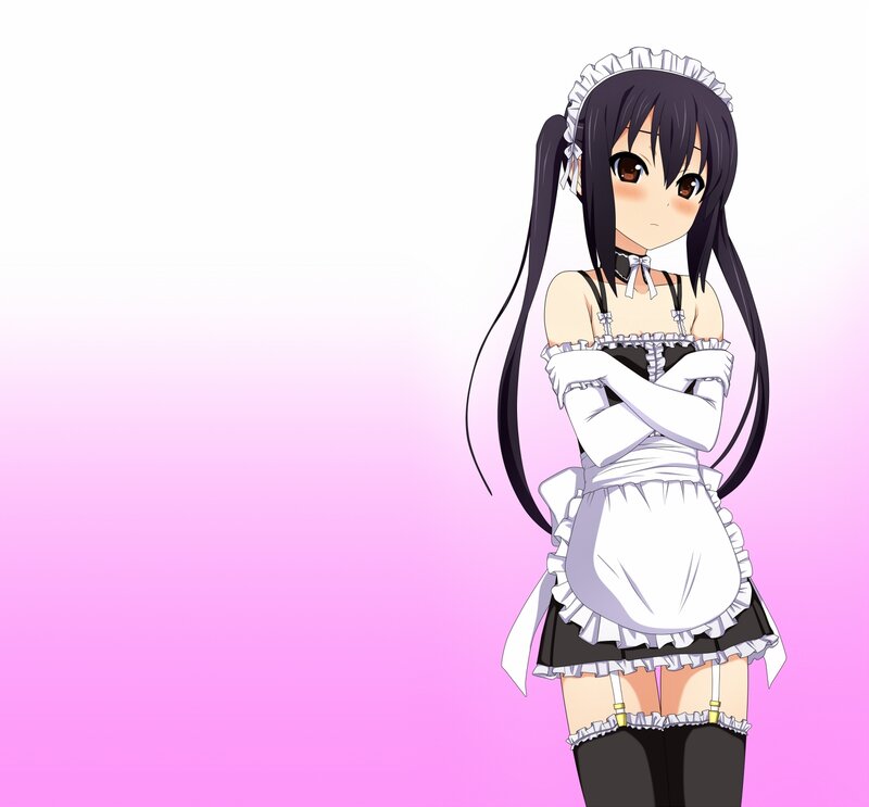 Anime Girl in Maid Outfit — Pink, Neutral