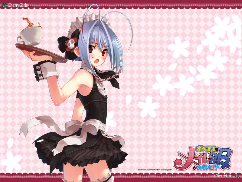 Anime Girl in Maid Outfit — Pink, Playful, Spring
