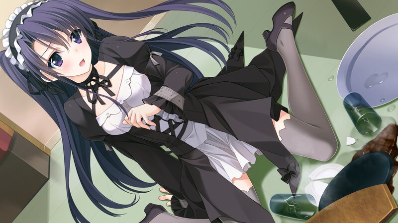 Anime Girl in Maid Outfit — Purple, Chaotic