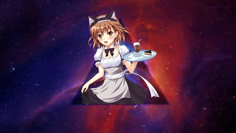 Anime Girl in Maid Outfit — Purple, Dramatic, Cat Ears
