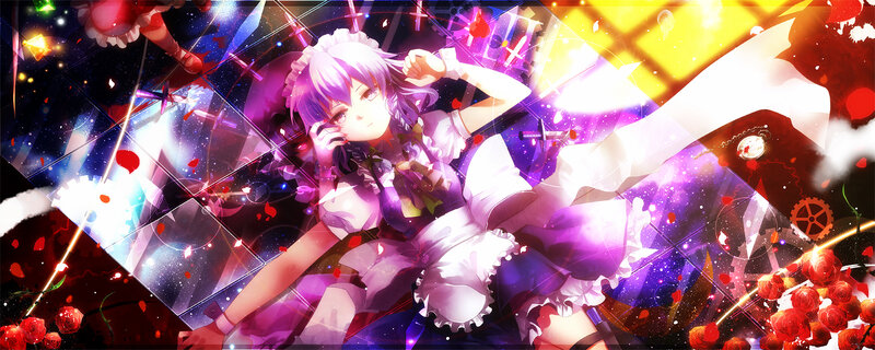 Anime Girl in Maid Outfit — Purple, Dramatic, Chaotic